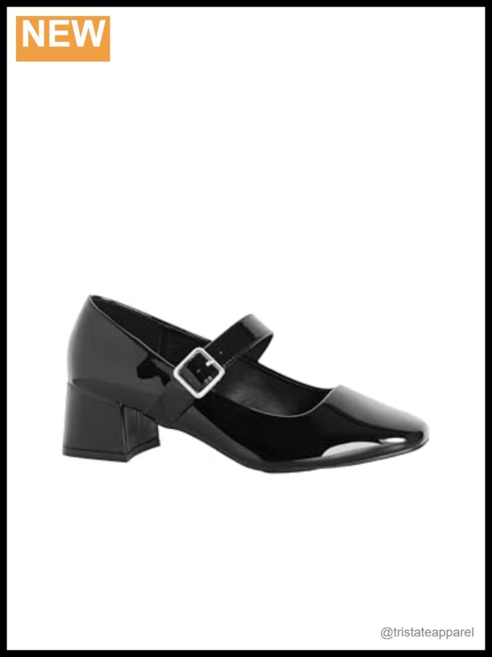 Wide Fit Mary Jane Block Heels Round Toe Buckle Adjustable Ankle Strap Padded